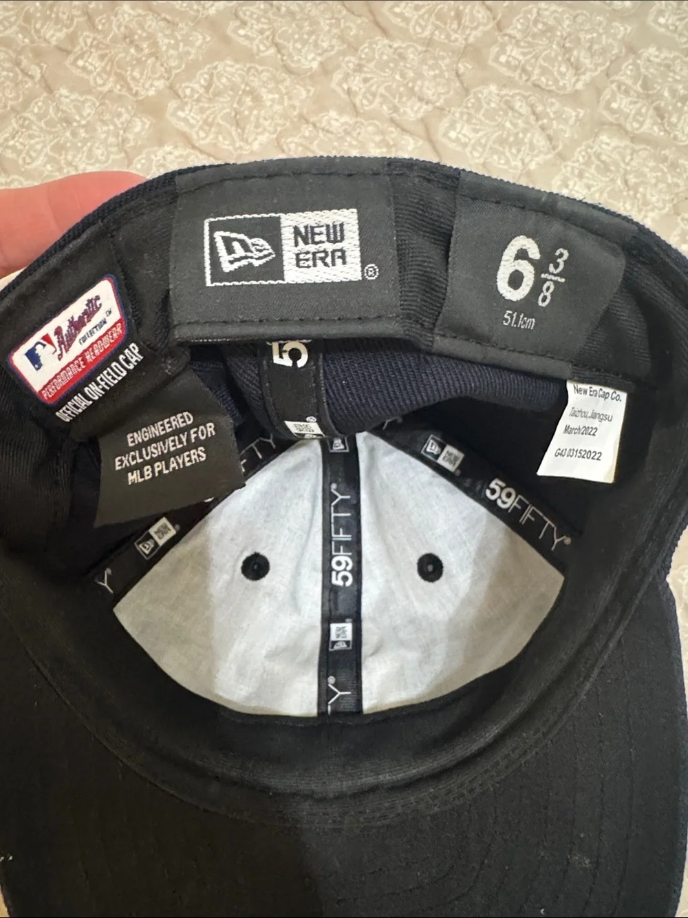 New Era Black Cap with White NY Embroidered Logo